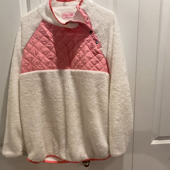 Pink Lily White and Pink Snap Closure Pullover Size Large - Picture 9 of 9